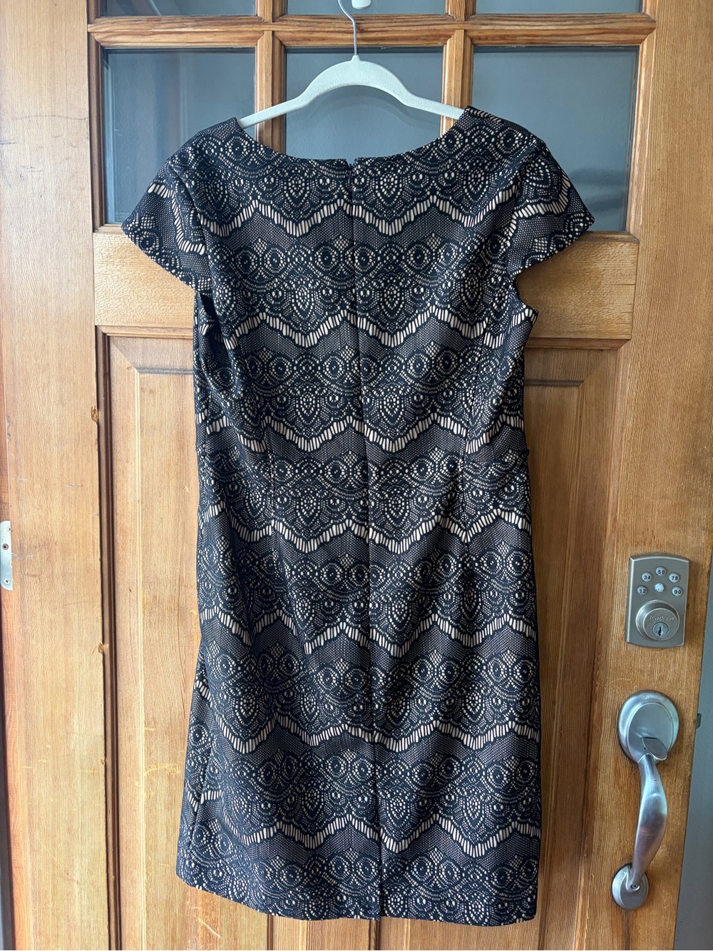 Liz Claiborne Black Lace-Pattern V-Neck Midi Dress - Picture 7 of 7